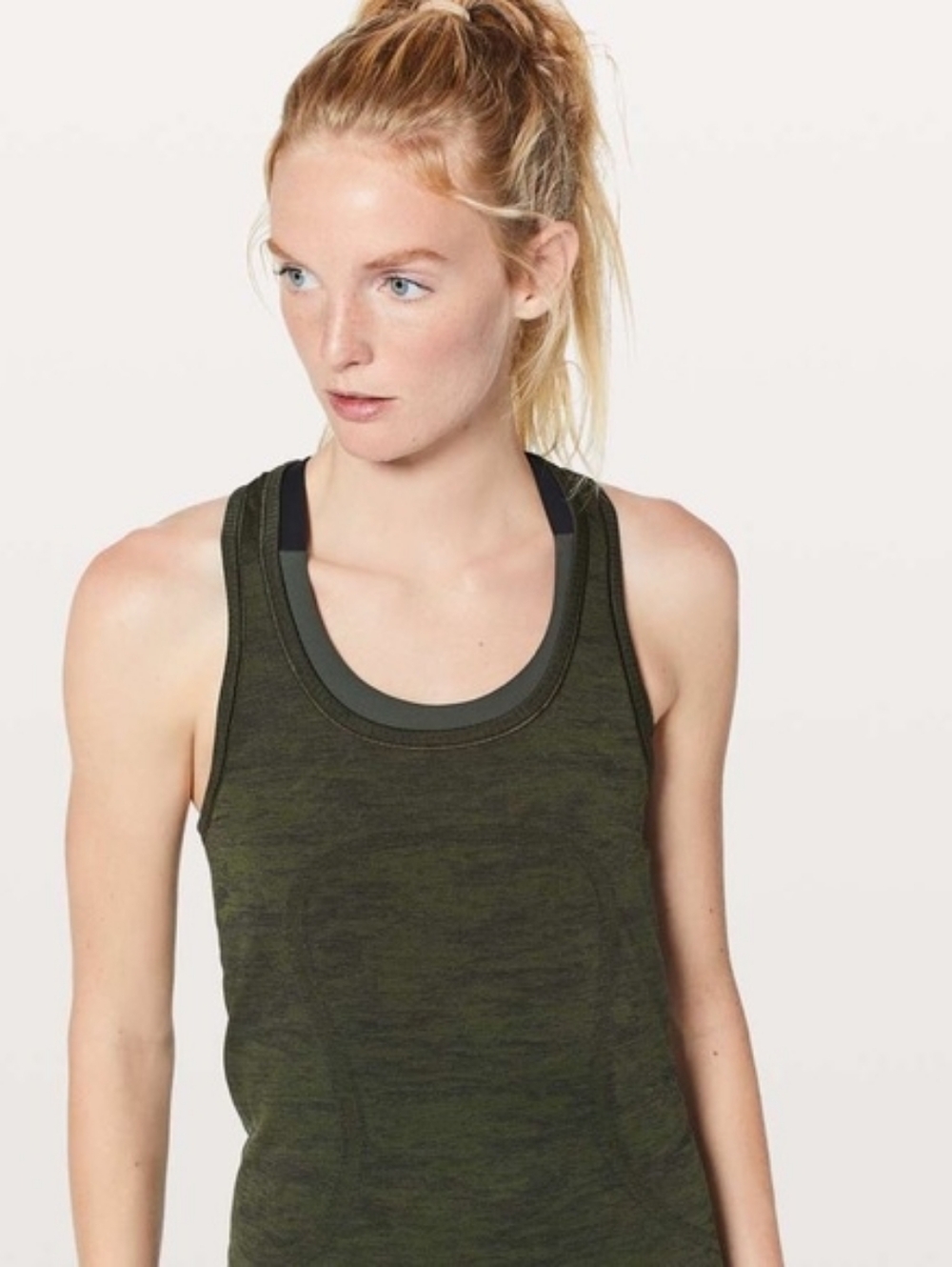 Lululemon Athletica Tank Top Swiftly Tech Dark Green Brave Olive Black Size 4 - Picture 2 of 10